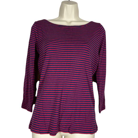 Vineyard Vines Stripe Knit Top Pullover Scoop Neck Long Sleeve - M - Picture 2 of 10